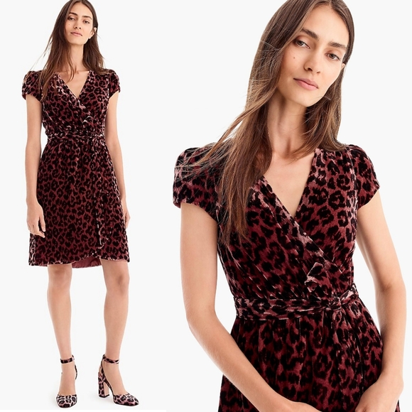 j crew velvet leopard dress